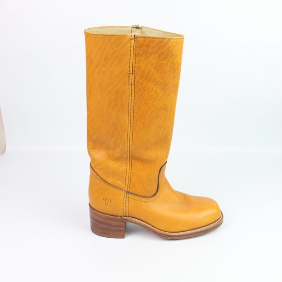 FRYE Campus boots banana yellow leather harness - Picture 3 of 9